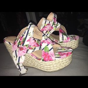 Just Fab floral wedges